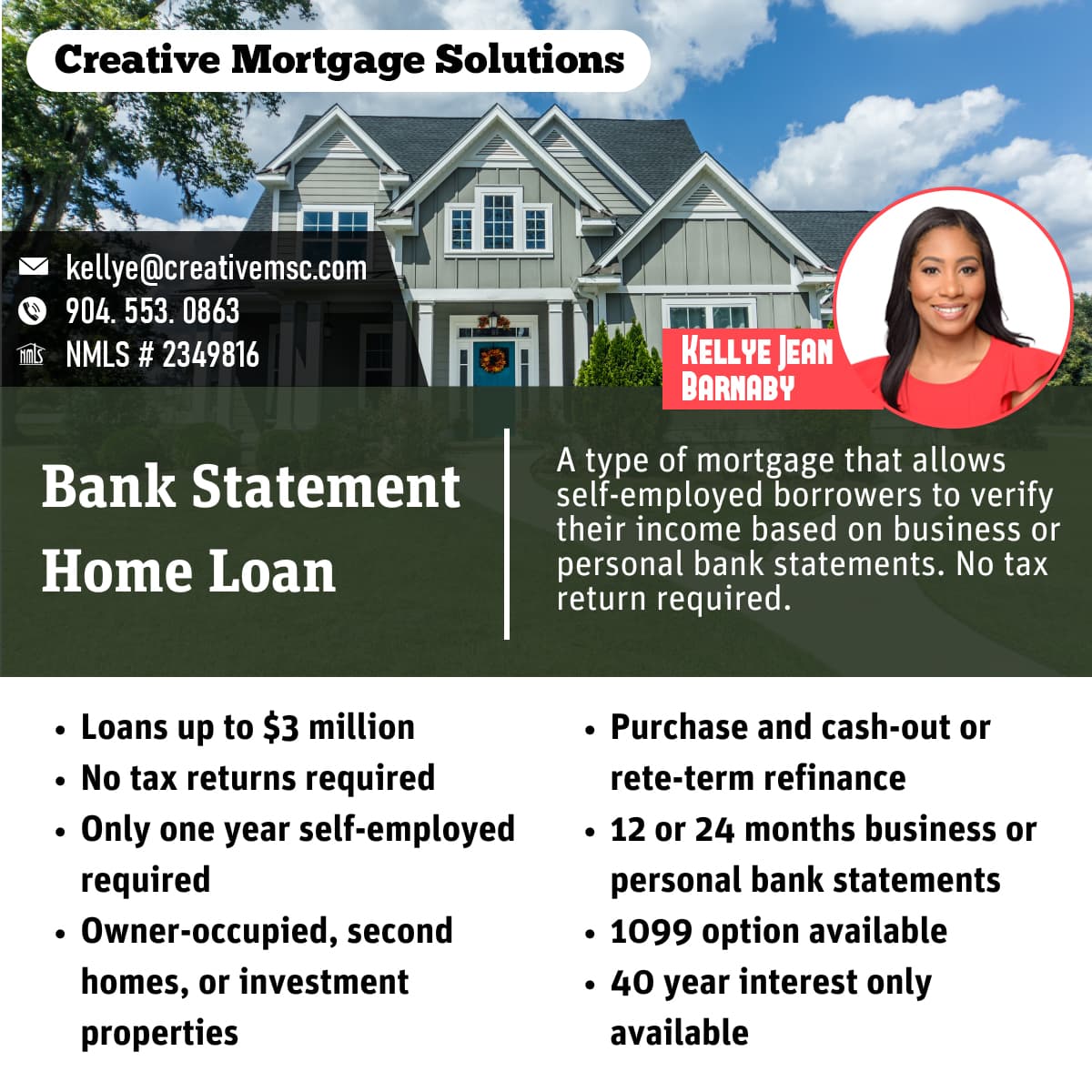 Bank Statement Home Loan Flyer